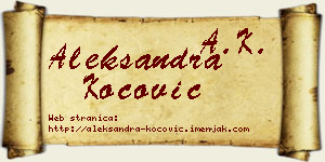 Aleksandra Kočović vizit kartica